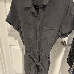 Cloth and Stone Gray Button-Up Jumpsuit